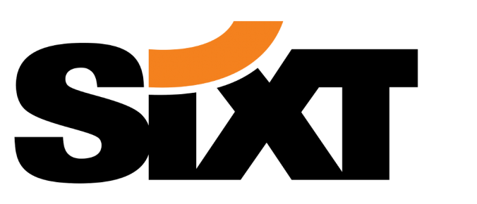 Hier sehen Sie das Logo von SIXT - einem Vermieter von Automobilen.