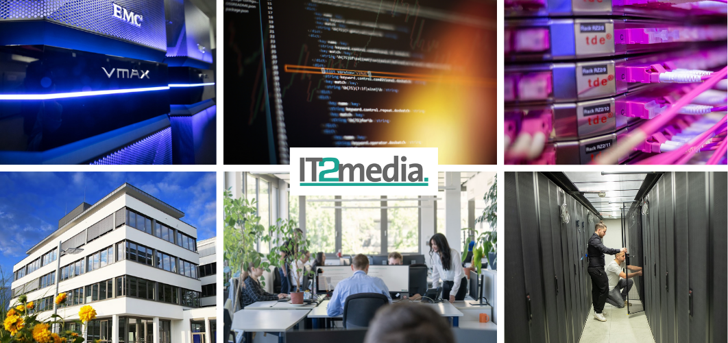 Fotocollage mit Eindrücken Büro und Serverraum IT2media