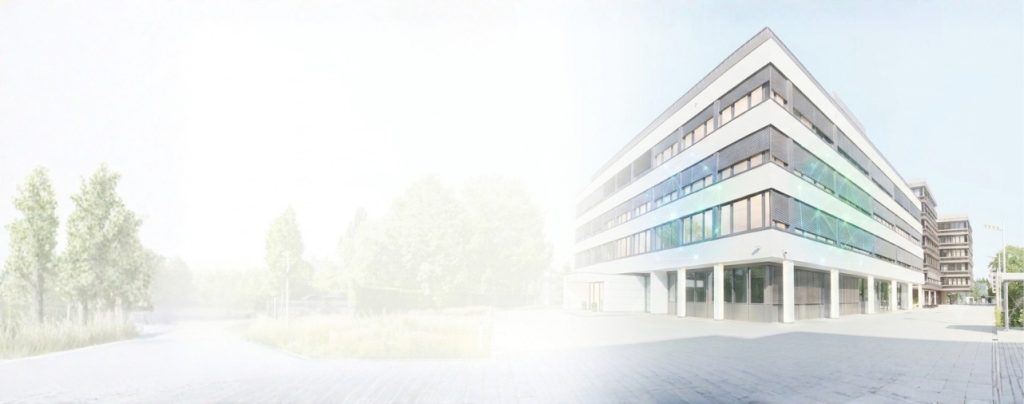 IT2media-Standort in Nürnberg mit digitaler Lichtgestaltung und grafischen Effekten.